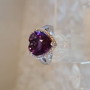 Amethyst Heart ❤️ cut Sterling Silver Ring